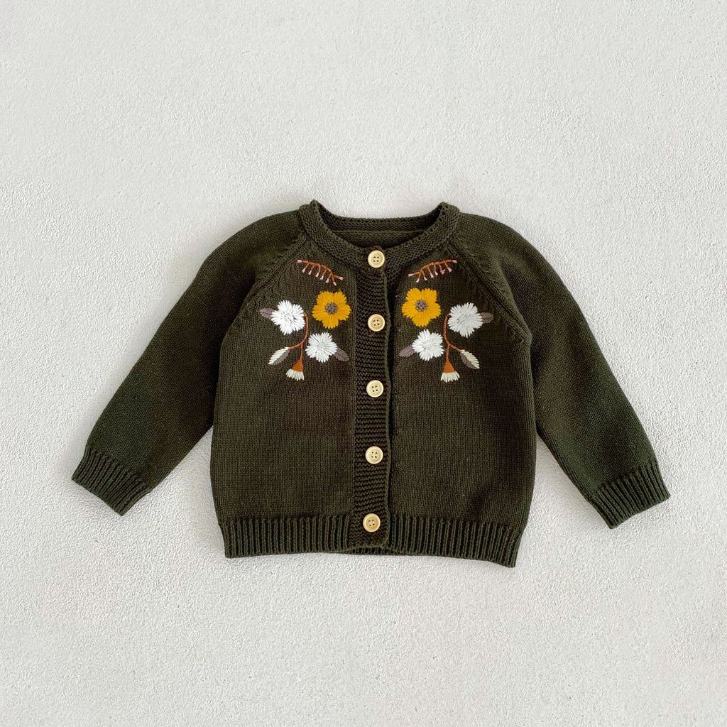 Babies And Children's Embroidered Knitting Coat - RICALOUX
