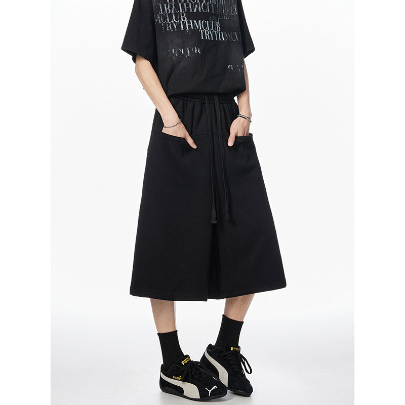 High-waisted Capri Pants Casual And Versatile Retro Wide-leg Trousers by Ricaloux