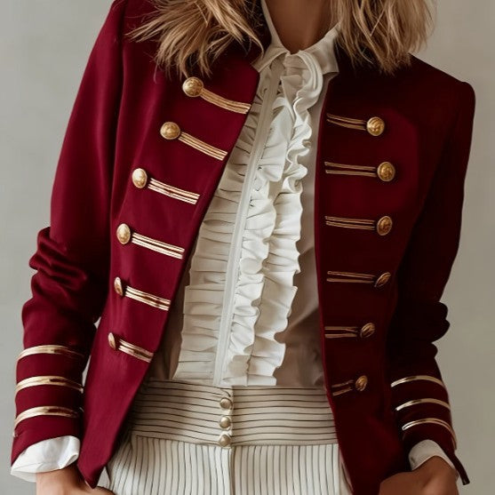 Navy-style Gold-striped Buttoned Jacket by Ricaloux