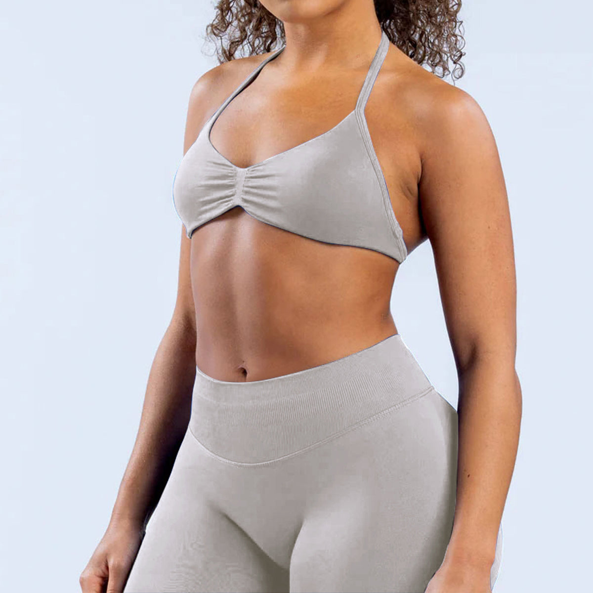 Seamless Tight-fitting Yoga Set With A Strap Bra For Outerwear – Premium 0 | RICALOUX