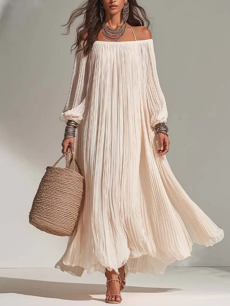 Women's Flowing Off-shoulder Beach Fairy Dress by Ricaloux