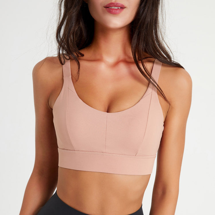 High-intensity Shock-absorbing Compressive Sports Bra For Women, Integrated Cup Design, Suitable For Running, Fitness And Yoga With Beautiful Back Design by Ricaloux