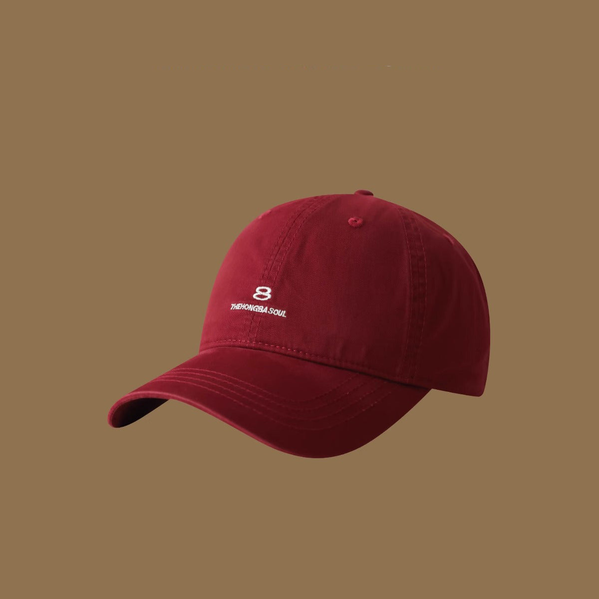 Men's And Women's Matching Solid-Color Embroidered Letters 8 Soft Top Adjustable Fashion Casual Baseball Cap Suitable For Outdoor Travel And Daily Use by Ricaloux
