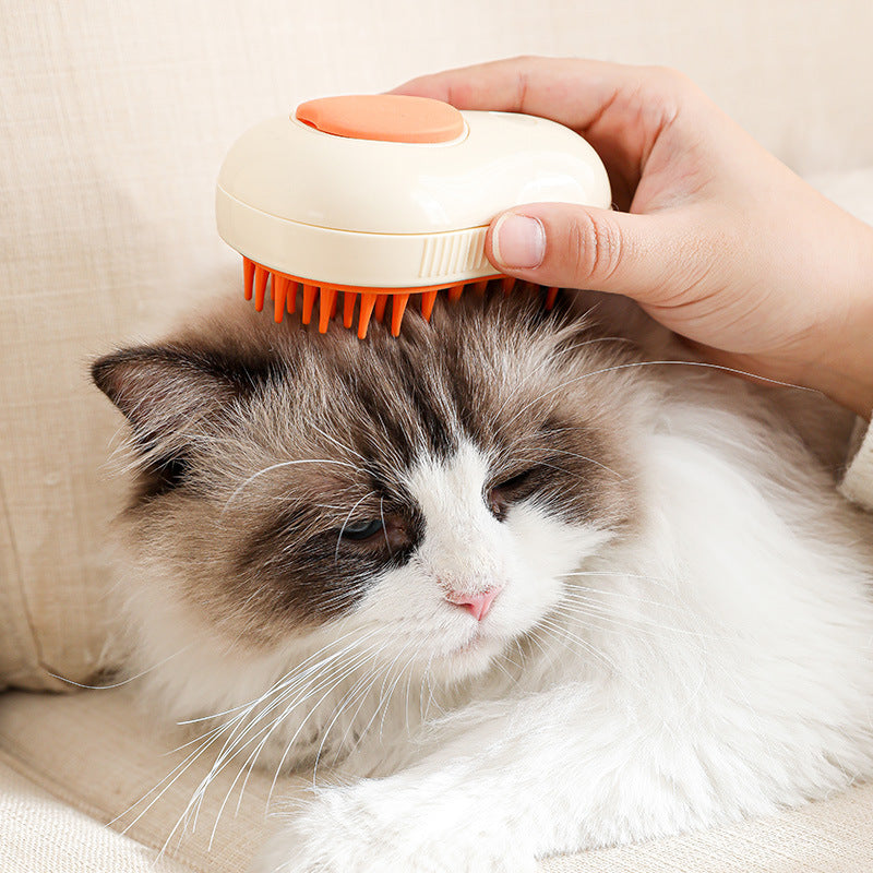 Steamy Cat Brush Cat Dog Grooming Comb Electric Self Cleaning Steam Cat Brush For Massage Avocado Shape Pet Spray Cat Grooming by Ricaloux