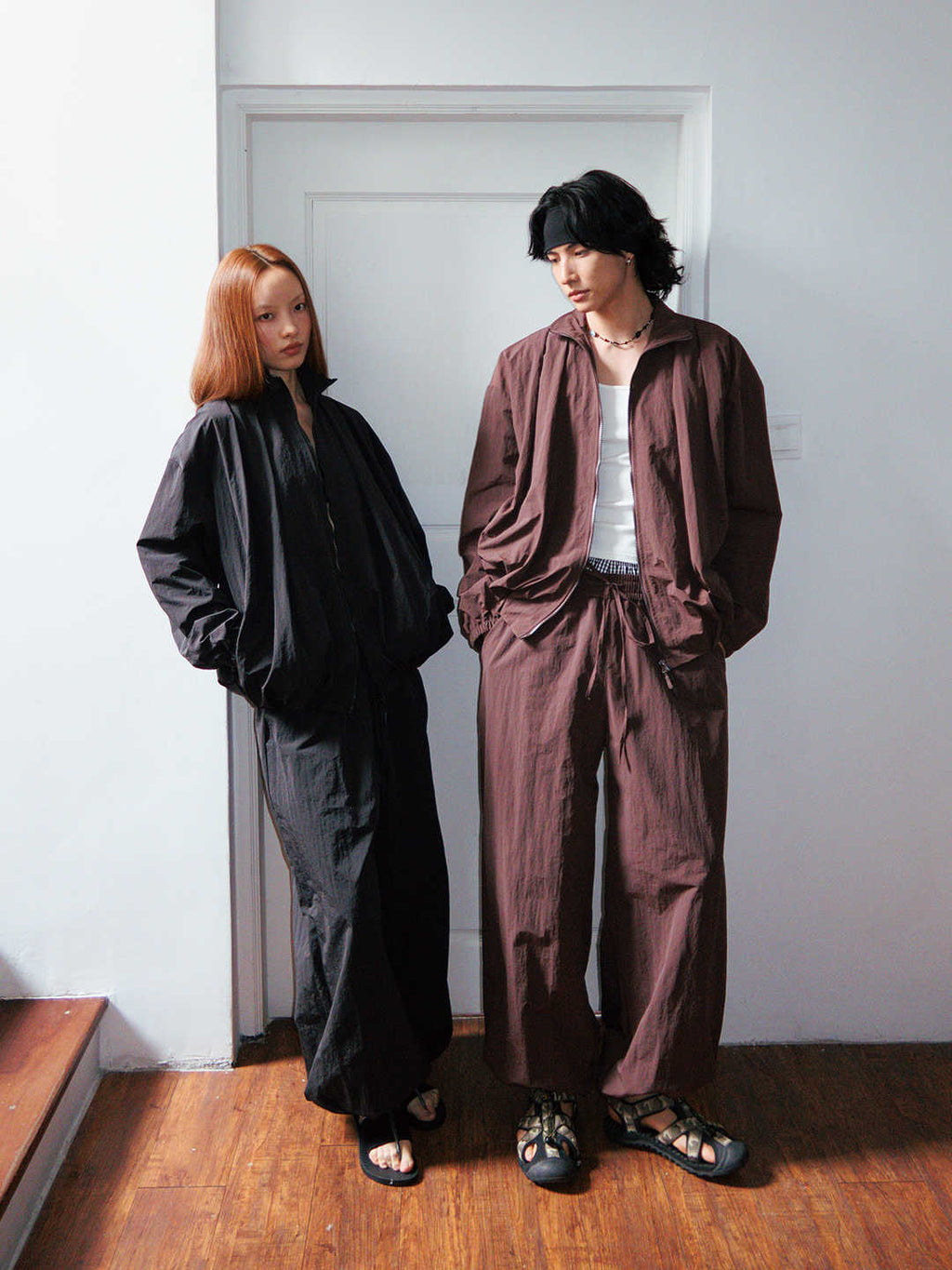 Wrinkled Textured And Pleated Slacks by Ricaloux