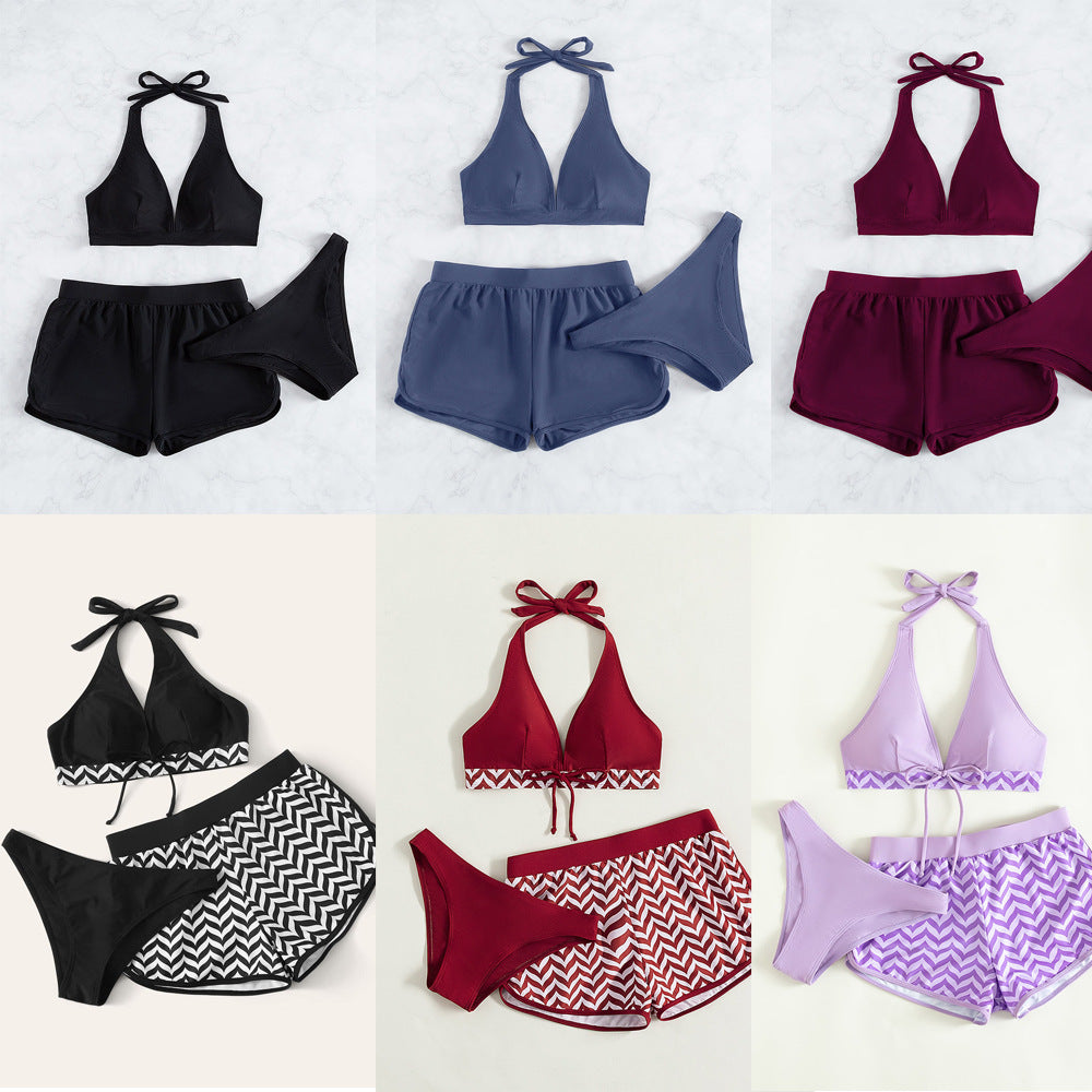 Three-piece Sexy Halter-style Two-piece Swimsuit by Ricaloux
