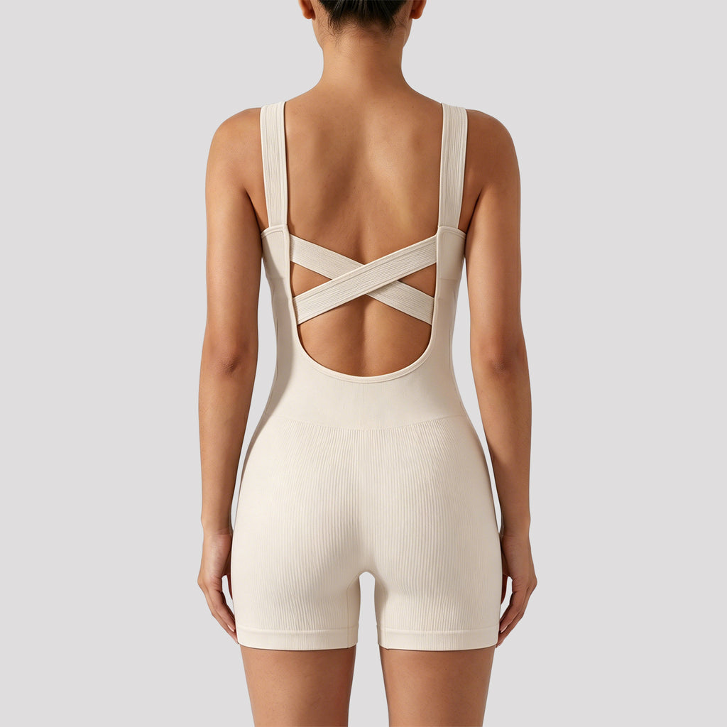 Hollow-out Back-enhancing One-piece Suit by Ricaloux
