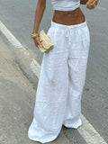 Womens Slim-fit Casual Loose-fitting Solid-color Trousers by Ricaloux