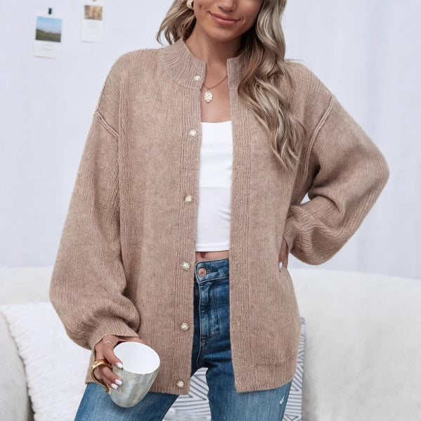 Womens Crew-Neck Casual Loose-Fit Thick Sweater by Ricaloux