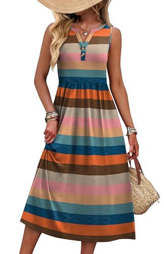 Printed A-line Casual Beach Holiday Dress by Ricaloux