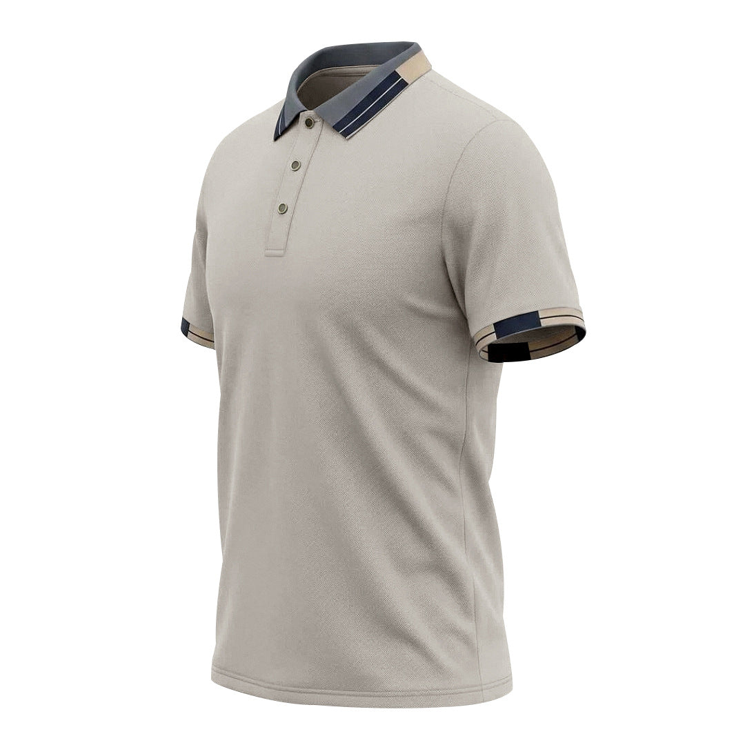 Mens Three-button Short-sleeve Top by Ricaloux