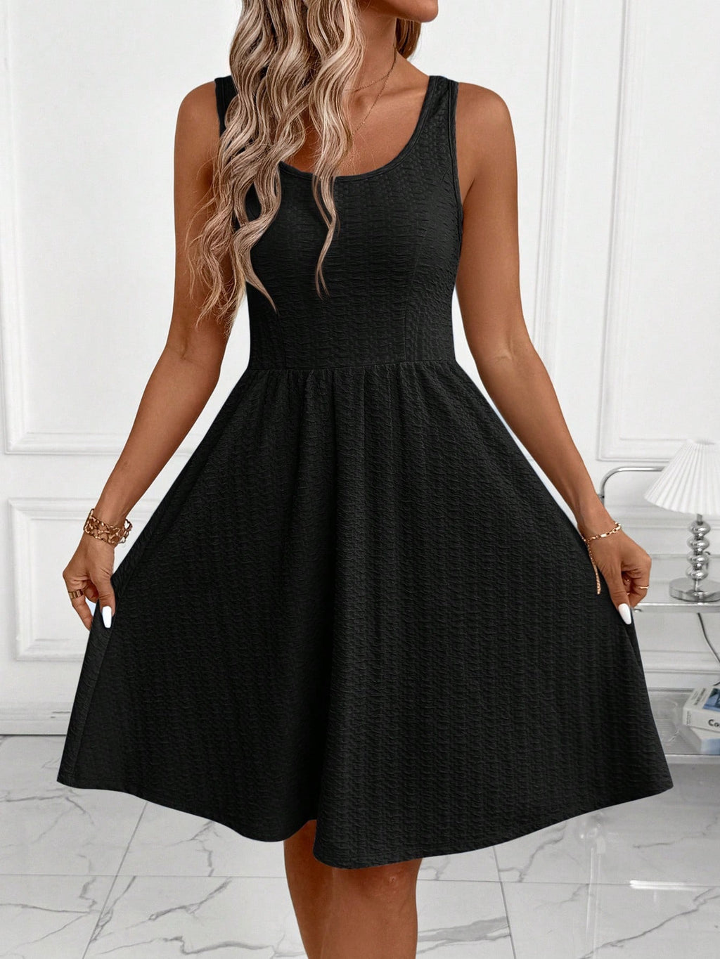 Womens Fashion Sleeveless Vest Dress by Ricaloux