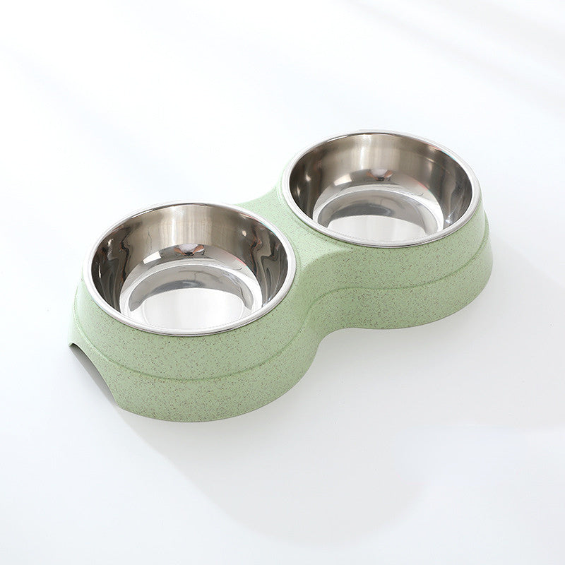 Double Pet Bowls Dog Food Water Feeder Stainless Steel Pet Drinking Dish Feeder Cat Puppy Feeding Supplies Small Dog Accessories by Ricaloux