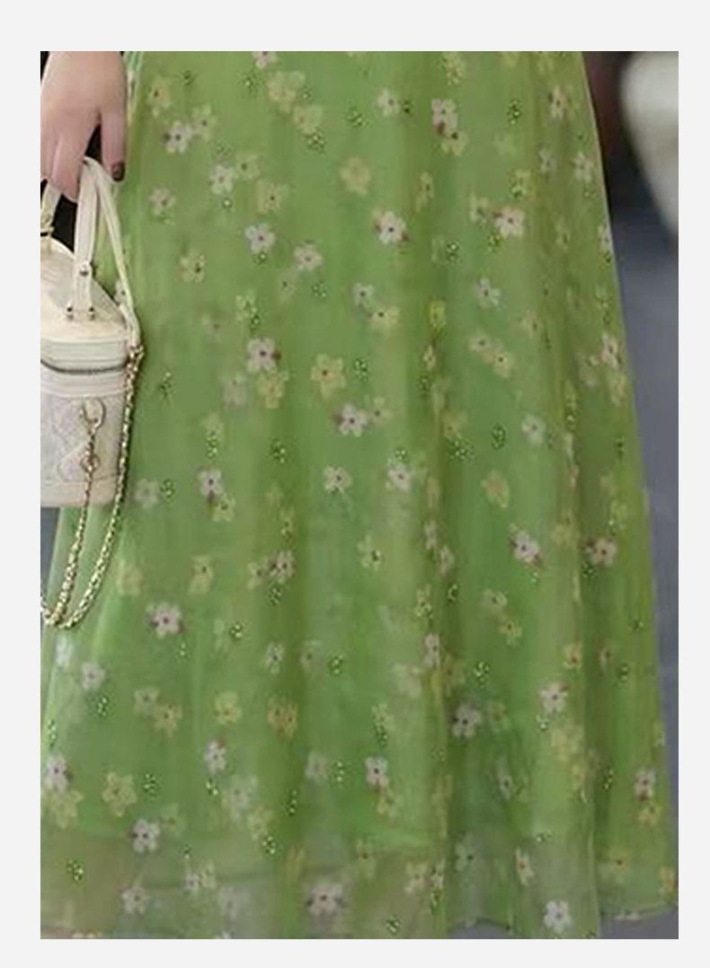 Women's Green Floral Fashion Casual Dress by Ricaloux