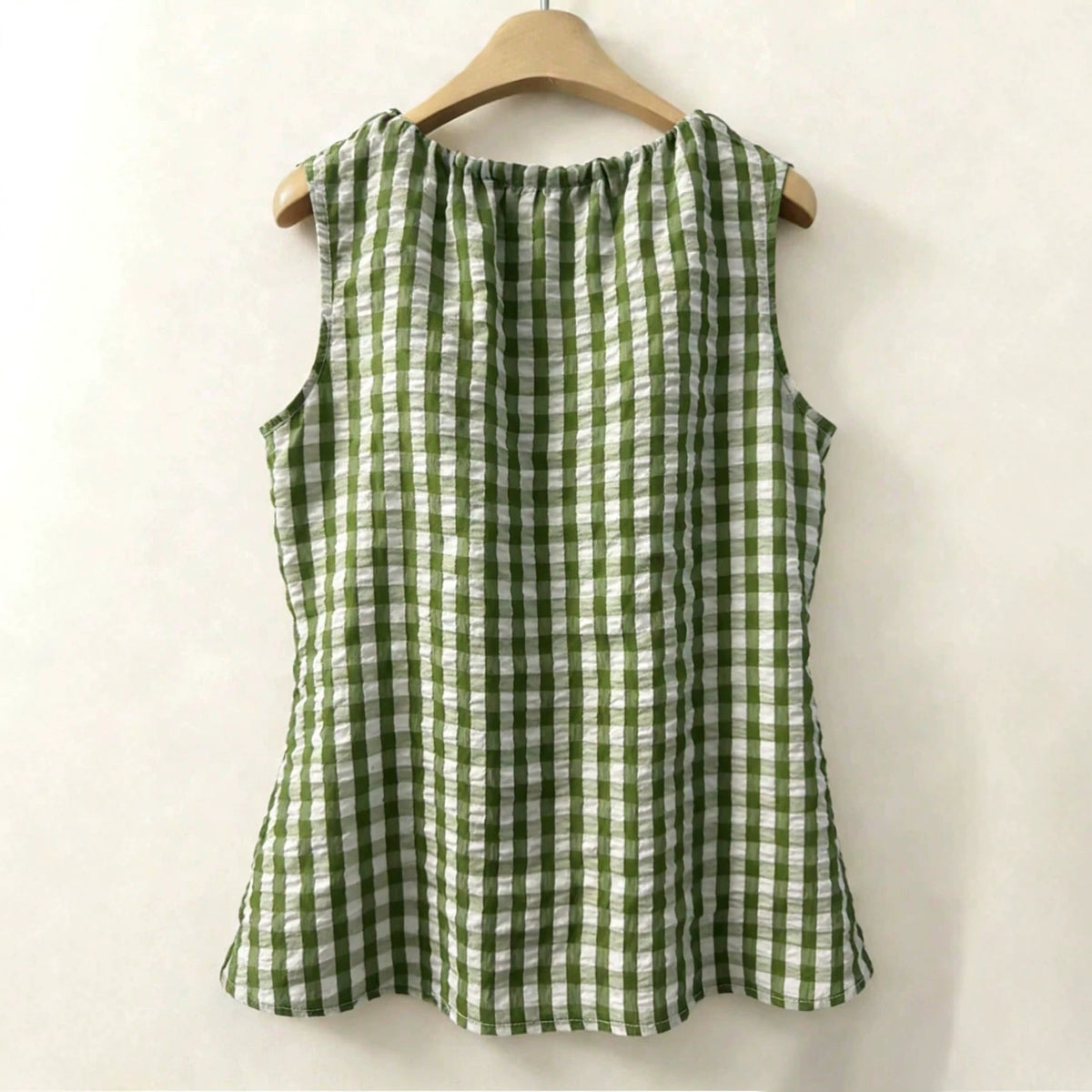 Womens Fashion Casual Sleeveless Plaid Top by Ricaloux