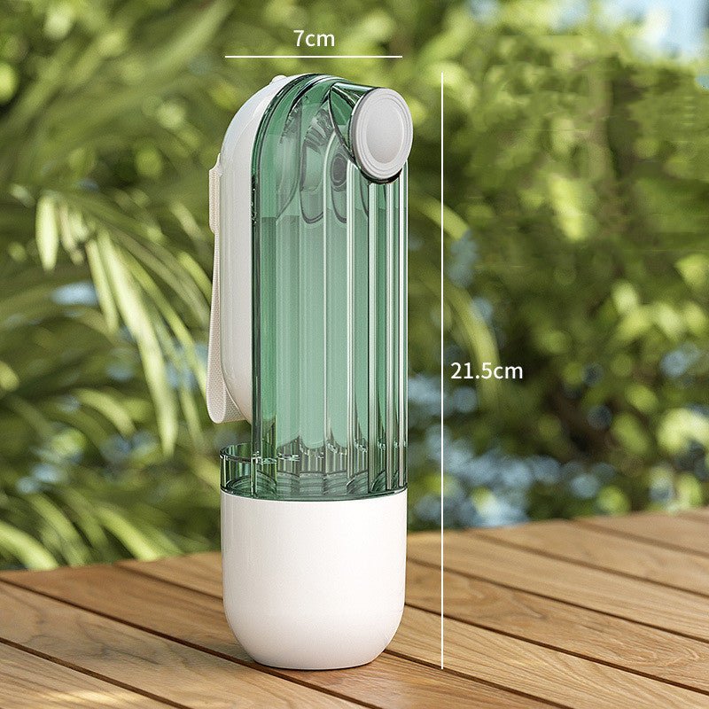 2 In 1 Pet Water Cup Segment Design Green Dog Walking Portable Drinking Cup Dog Feeding Supplies Pet Supplies Dog Walking Water Feeder Pets Products - RICALOUX
