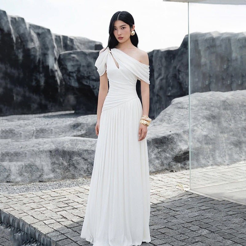 Womens French-style Off-shoulder Casual Dress by Ricaloux