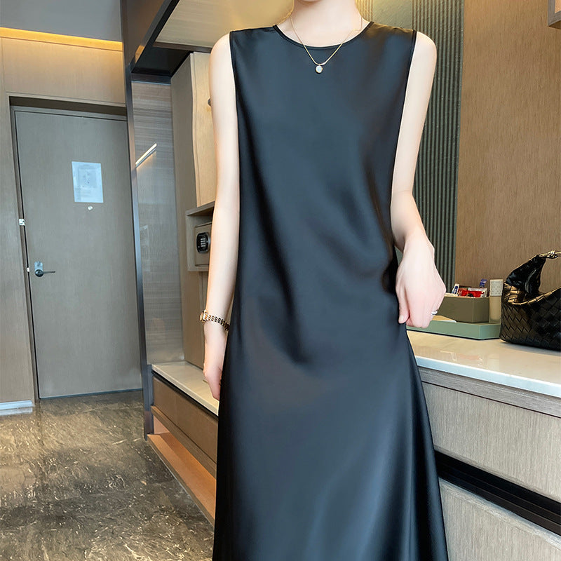High-end Sophisticated Womens Sleeveless Crew-neck Long Dress by Ricaloux