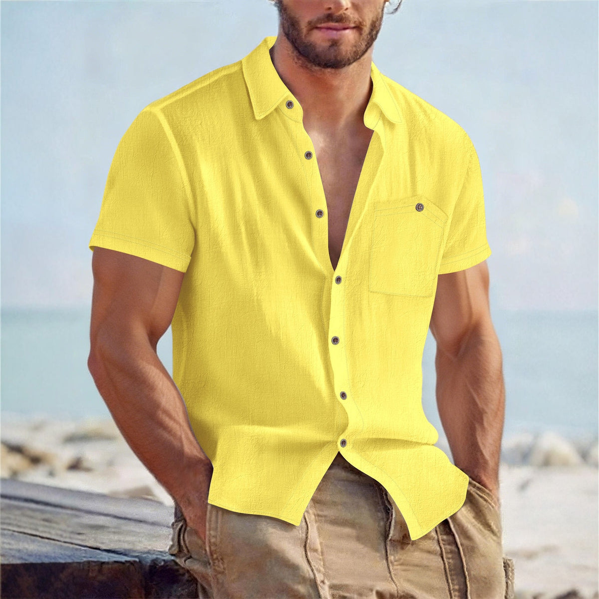 Short-sleeved Casual Breathable Mens Shirt – Premium 0 | RICALOUX
