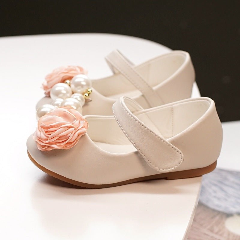 Girls Pearl Bow Show Princess Shoes - RICALOUX