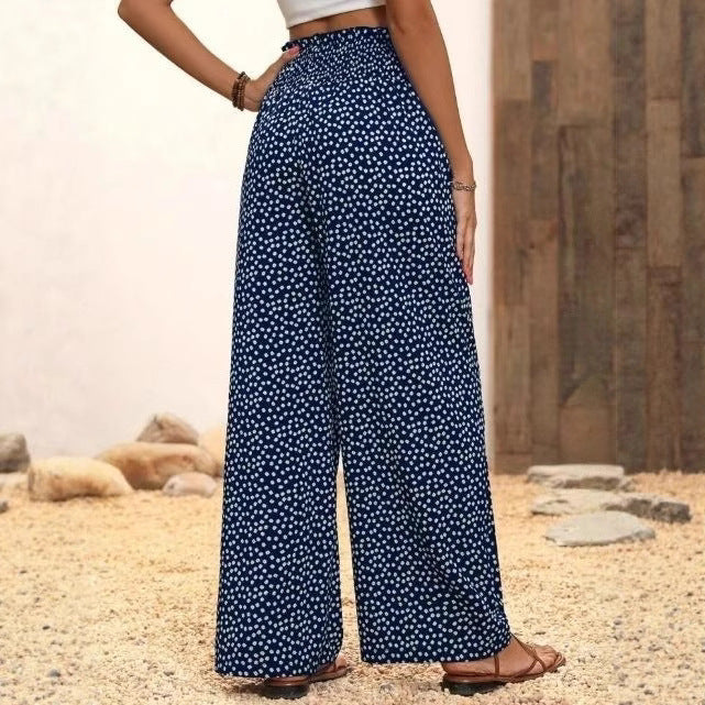 Casual Printed High-Waisted Slimming Straight-Leg Pants – Premium 0 | RICALOUX