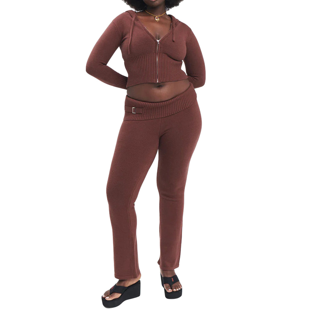 Hoodie Suit Sports Leisure Sexy Zip Long Sleeve Sweater And High Waist Long Pants Set Women's Clothing - RICALOUX