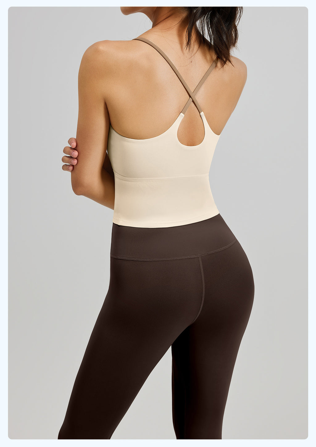Women's Two-Piece Sports Fitness Outfit With Camisole Top & Long Pants, Color Block Shockproof Yoga Wear For Indoor Training – Premium 4 | RICALOUX