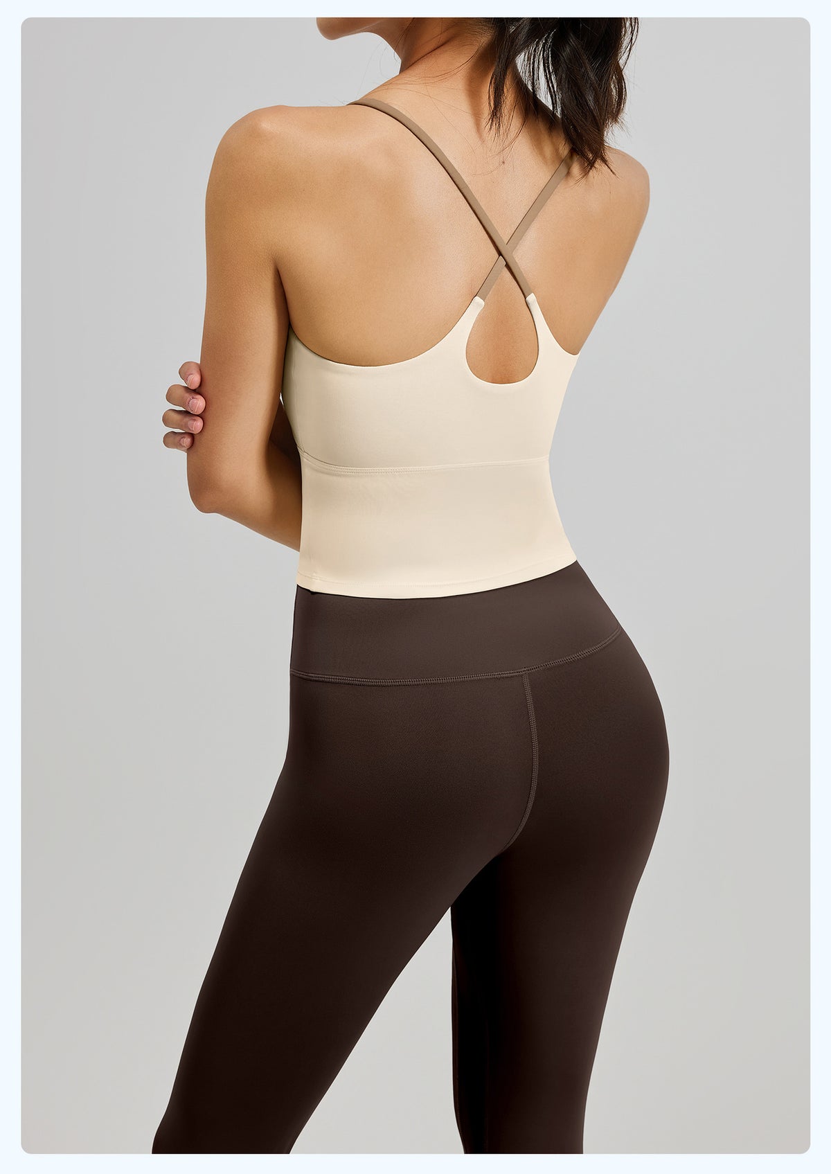 Women's Two-Piece Sports Fitness Outfit With Camisole Top & Long Pants, Color Block Shockproof Yoga Wear For Indoor Training – Premium 4 | RICALOUX