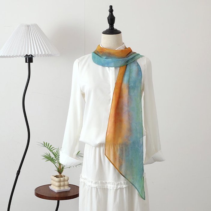 Vintage High-end Long Ribbon Silk Scarf Waist Accessory Fashionable Stripes – Premium 0 | RICALOUX
