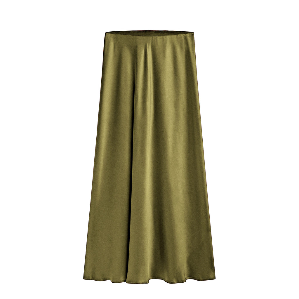 Women's Satin High-waisted Elastic Split Skirt by Ricaloux