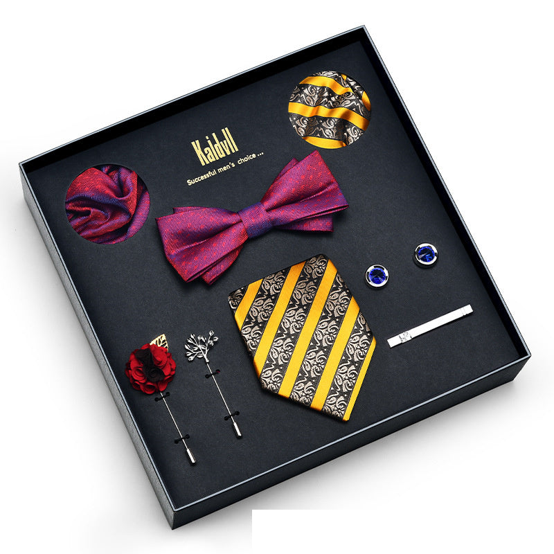Eight Piece Tie Square Bow Tie Brooch by Ricaloux