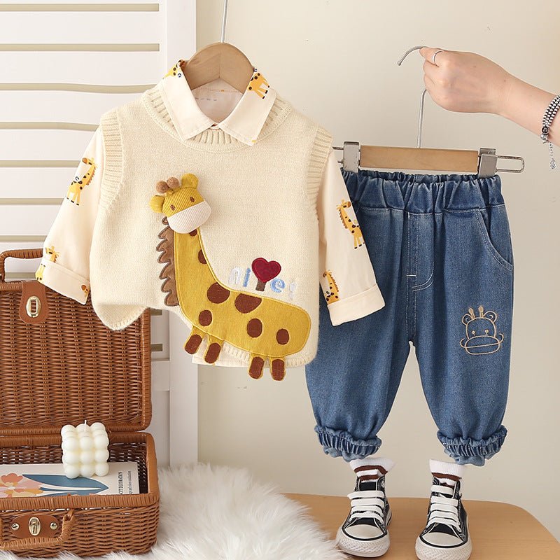 Boys Autumn Clothing Suit Baby Giraffe - RICALOUX