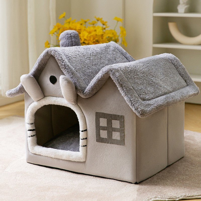 Foldable Dog House Pet Cat Bed Winter Dog Villa Sleep Kennel Removable Nest Warm Enclosed Cave Sofa Pets Supplies - RICALOUX