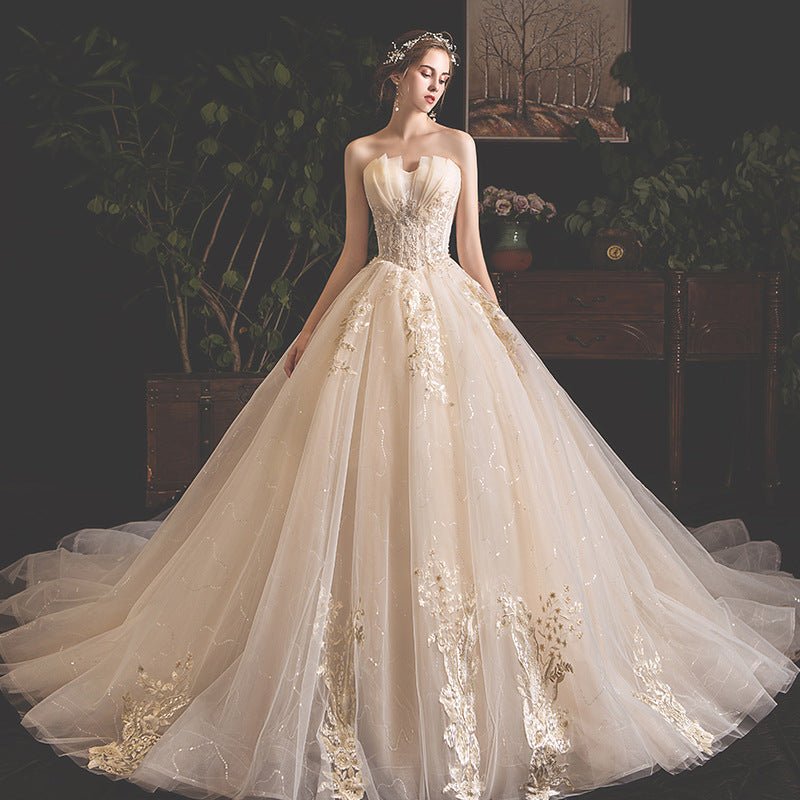 Bride Summer Tube Top Mori Style Trailing Skirt - RICALOUX