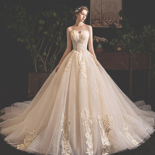 Bride Summer Tube Top Mori Style Trailing Skirt - RICALOUX