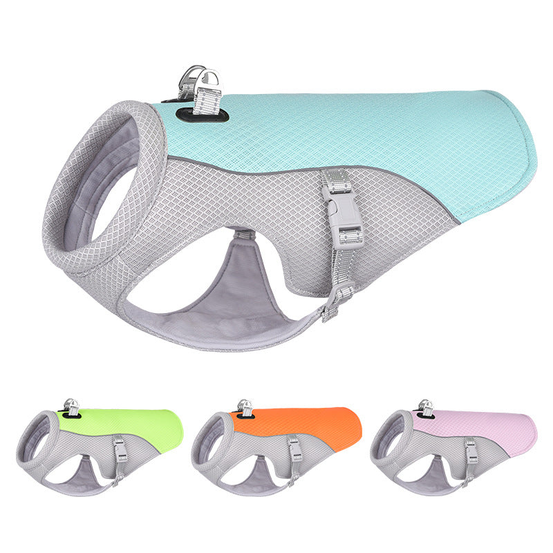 Summer Pet Dog Cooling Vest Heat Resistant Cool Dogs Clothes Breathable Sun-proof Clothing For Small Large Dogs Outdoor Walking by Ricaloux
