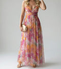 Womens Digital-Print Chiffon Long Dress – Premium 0 | RICALOUX