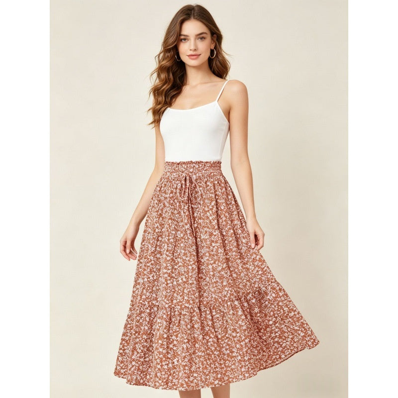High-waisted A-line Skirt Bohemian-style Printed Flared Skirt – Premium 0 | RICALOUX