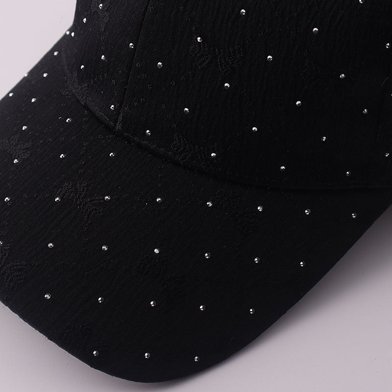 Korean-style Soft Style Bow Tie Rhinestone Baseball Cap With Textured Pleats And Breathable Brim Outdoor Versatile Hat For Outings With A Curved Brim – Premium 4 | RICALOUX