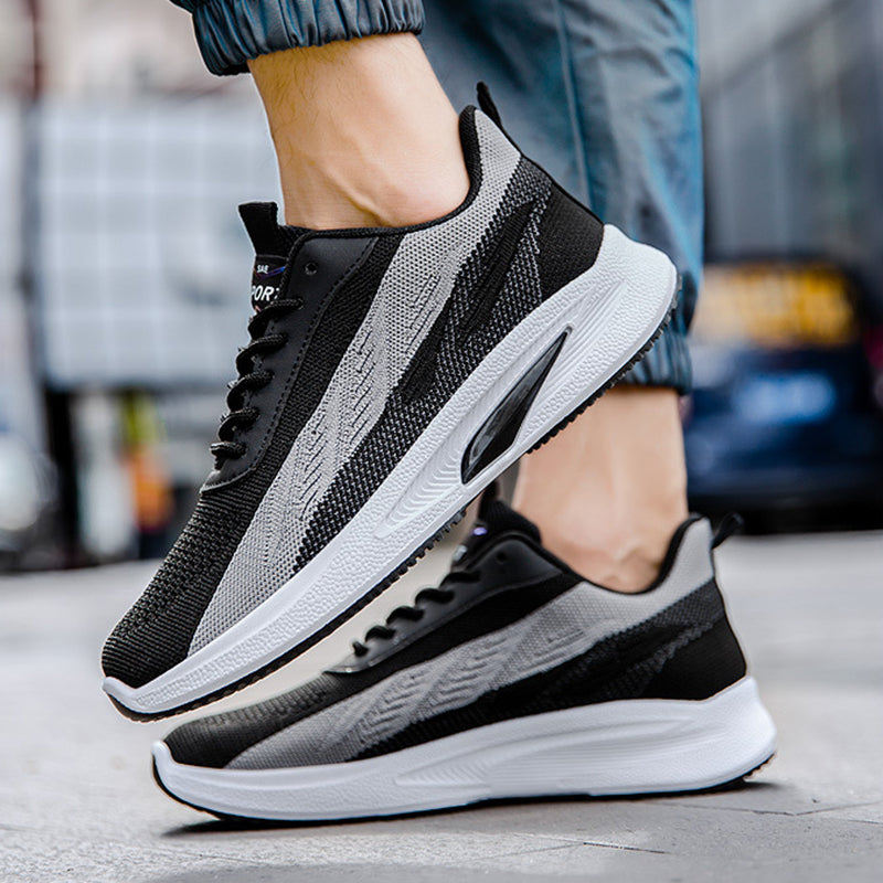 Color-blocked Mesh Sneakers Men Breathable Comfortable Casual Fashion Lace Up Wear-resistant Walking Running Sports Shoes by Ricaloux