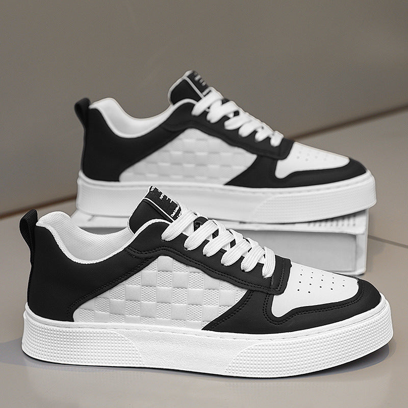 Casual Lace-up Sneakers Men Fashion Breathable Plaid Flats Shoes by Ricaloux