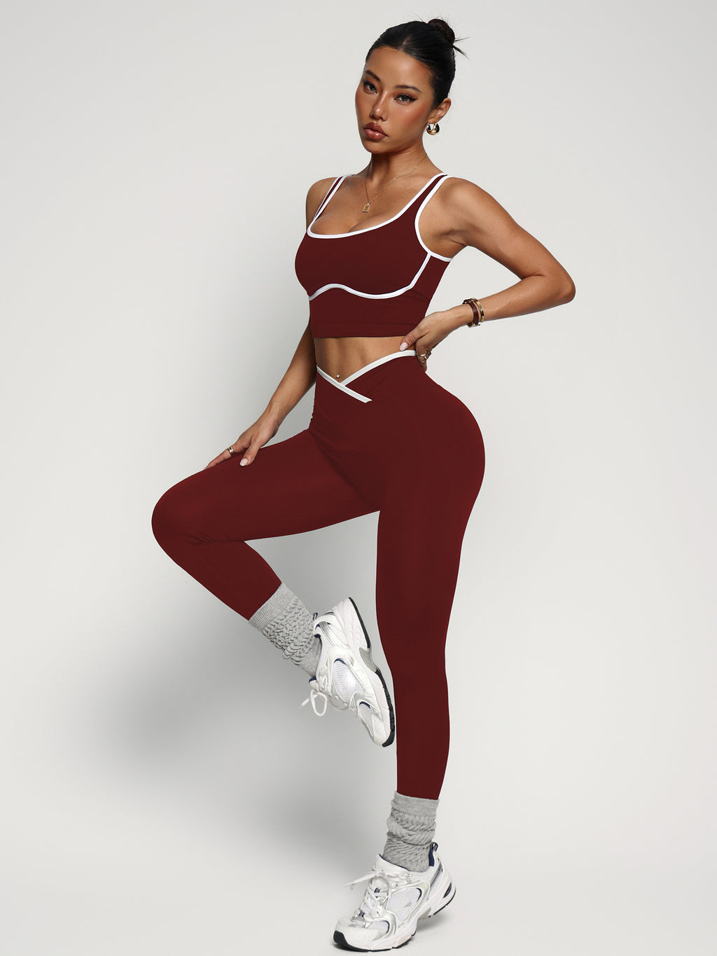 Women's Workout Outfit Set Including Sports Bra Tank Top & High Waist Butt Lifting Yoga Pants – Premium 4 | RICALOUX