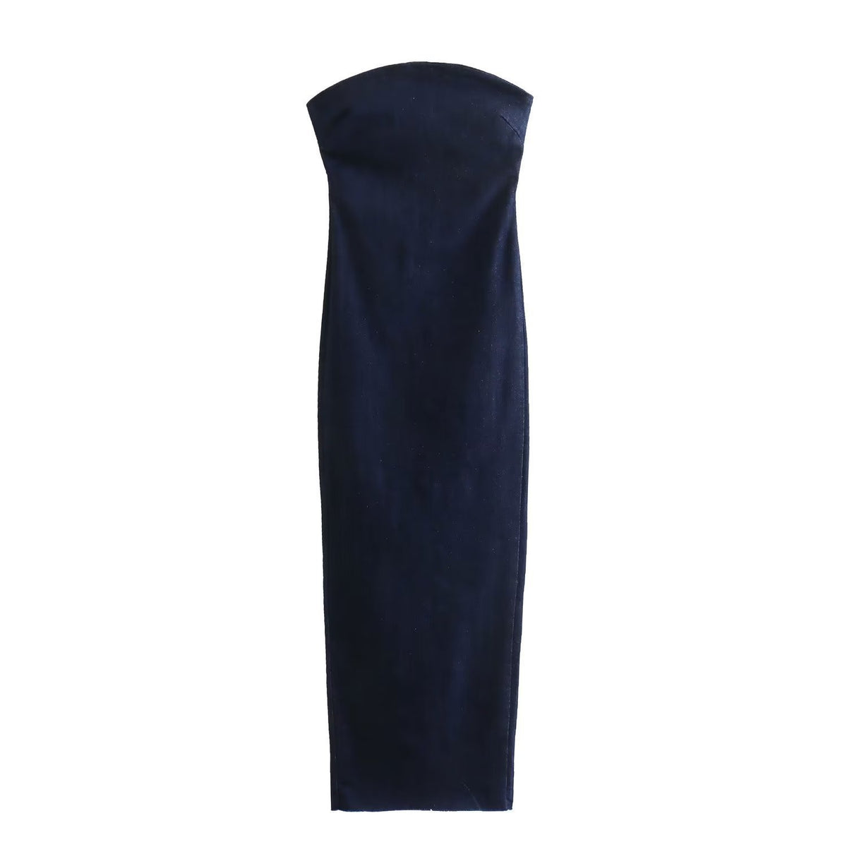 Back-zip Denim Bandeau Dress by Ricaloux