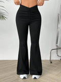 Womens V-waist Stretchy Bootcut Trousers by Ricaloux