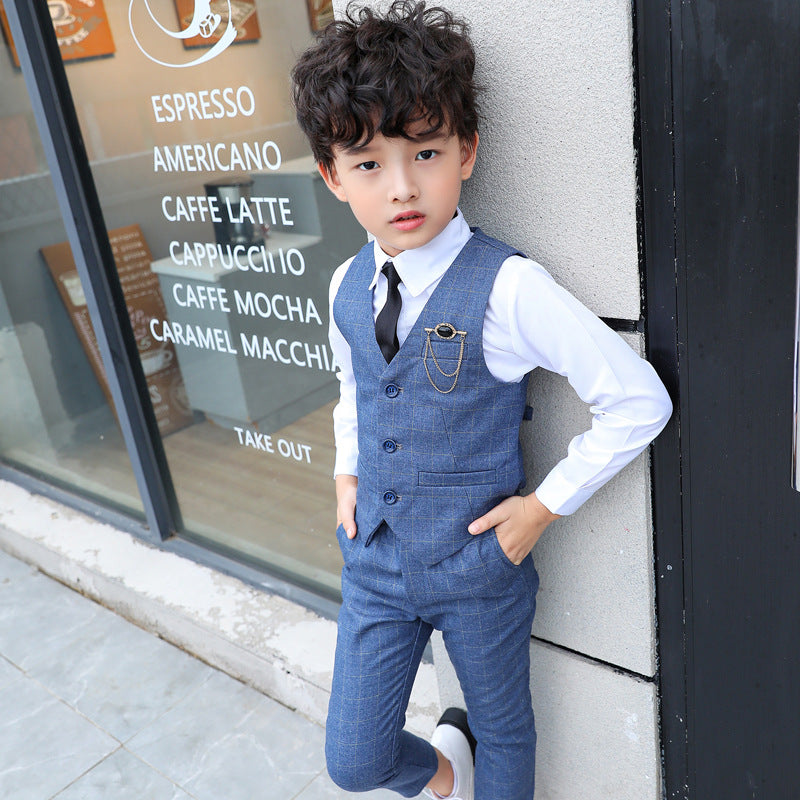 Boys Autumn Clothing Two-piece Vest Set by Ricaloux