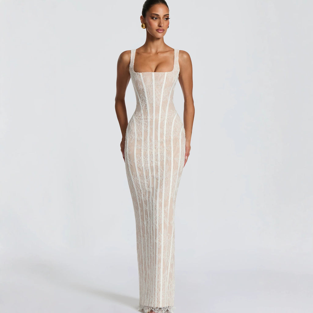 Womens Mesh Vertical-striped Sheath Dress by Ricaloux