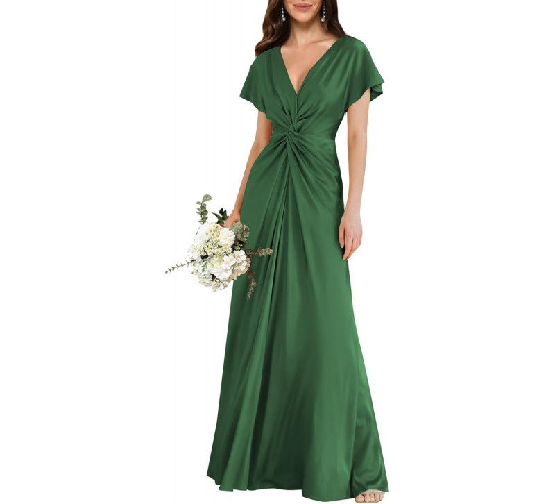 Chiffon Short-sleeve A-line Dress For Women by Ricaloux