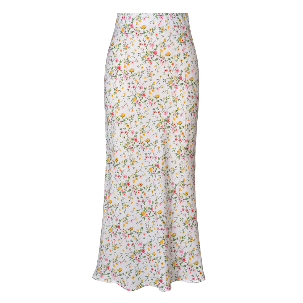 Women's Satin High-waisted Elastic Split Skirt by Ricaloux