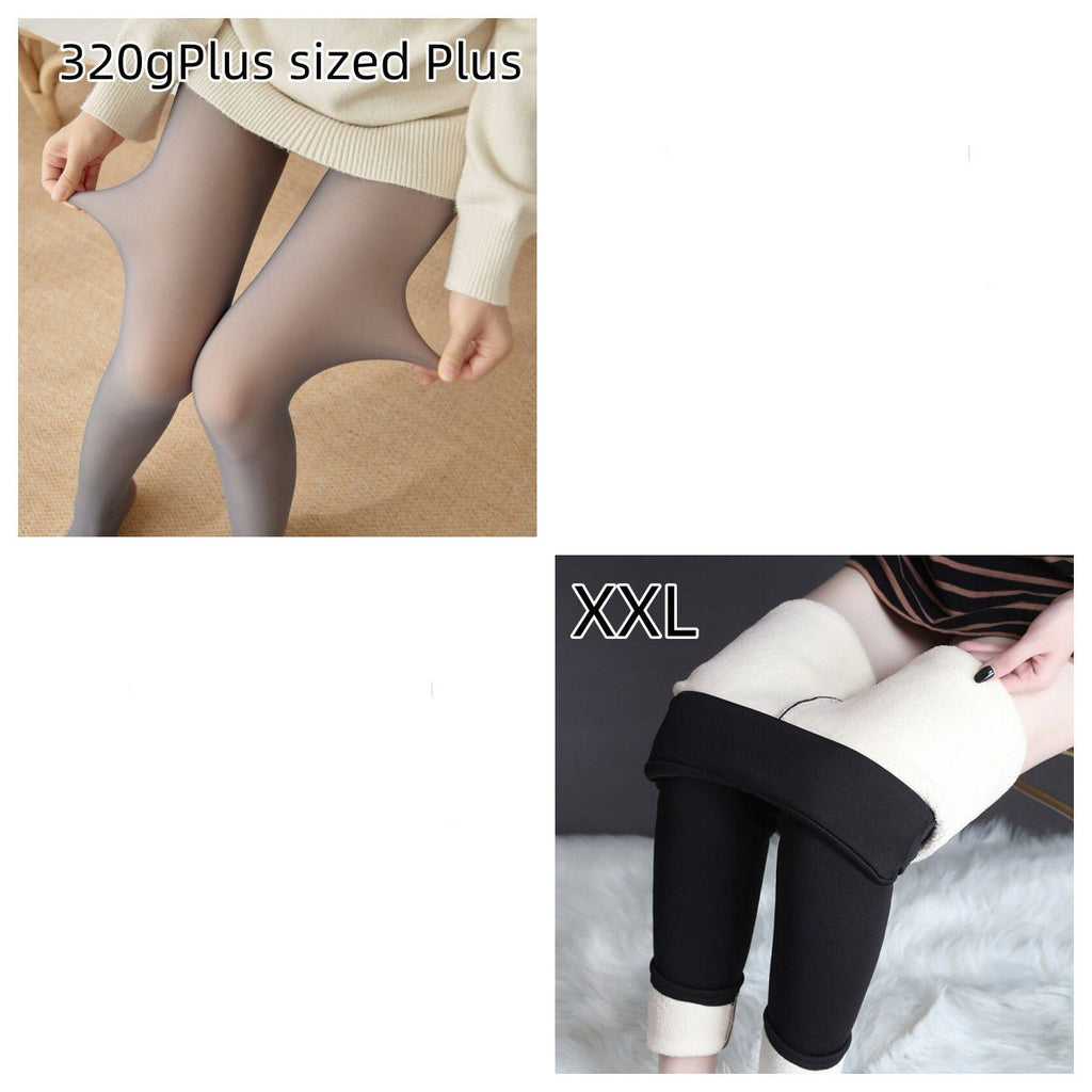 Fleece-lined Thickened Sheer Tights Leggings Transparent One-piece Pantyhose Superb Fleshcolor Pantynose - RICALOUX
