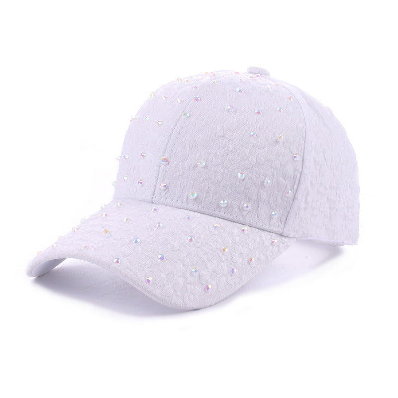 Summer Women's Lace Rhinestone Baseball Cap - Chic Style, Heavy-duty Rhinestone Craftsmanship, Sun Protection, Suitable For Dates, Daily Commutes – Premium 4 | RICALOUX